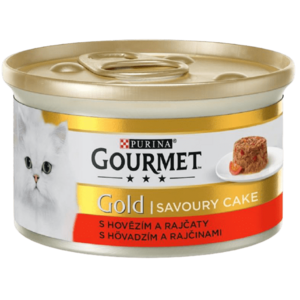 GOURMET Gold konzerva pro kočky - Savoury Cake hovězí, rajče 85 g obraz