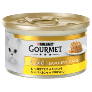 GOURMET Gold konzerva pro kočky - Savoury Cake kuře, mrkev 85 g obraz