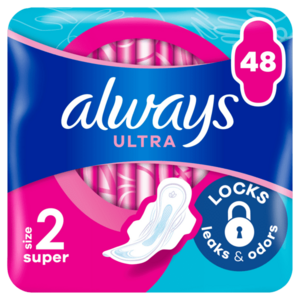 ALWAYS Ultra Super hygienické vložky (vel. 2) s křidélky 48 ks obraz