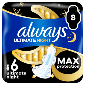 ALWAYS Ultimate Night hygienické vložky (Vel. 6) s křidélky 8 ks obraz