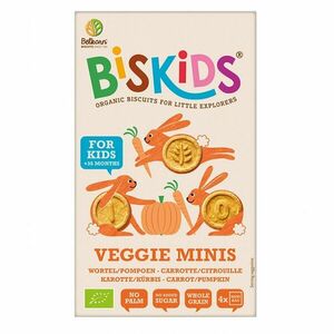 BELKORN BISkids BIO dětské celozrnné mini sušenky s mrkví a dýní bez přidaného cukru 120 g obraz