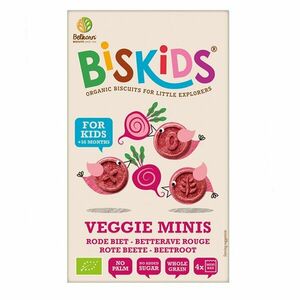 BELKORN BISkids BIO dětské celozrnné mini sušenky s červenou řepou bez přidaného cukru 120 g obraz