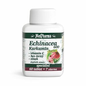 MEDPHARMA Echinacea 600 Forte + kurkumin + vitamin C + bez černý + zinek 67 tablet obraz