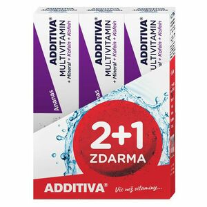 ADDITIVA sada multivitamin 2+1 ananas šumivé tablety 3 x 20ks obraz