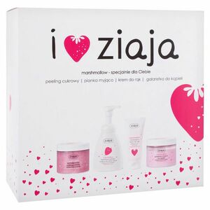 ZIAJA I Love Ziaja Marshmallow Tělový peeling 300 ml + tekuté mýdlo 250 ml + mycí želé 260 ml + krém na ruce 50 ml Dárkové balení obraz