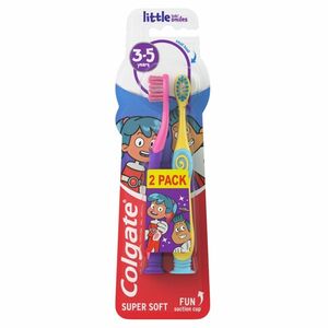 COLGATE Dětský zubní kartáček Little Kids Smiles pro děti ve věku 3-5 let 2ks obraz