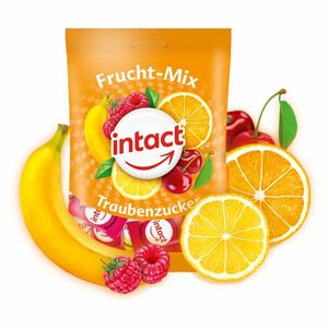 INTACT Hroznový cukr OVOCNÝ MIX s vitaminem C sáček 75 g obraz