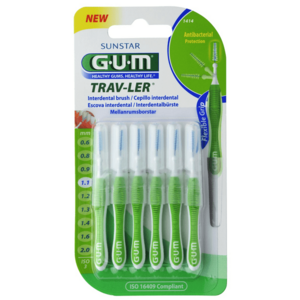 GUM TRAV-LER mezizubní kartáček s chlorhexidinem, kónický, 1, 1 mm, 6 ks obraz