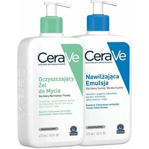 CeraVe Sada čisticí mycí gel a hydratační emulze 2 x 473 ml obraz