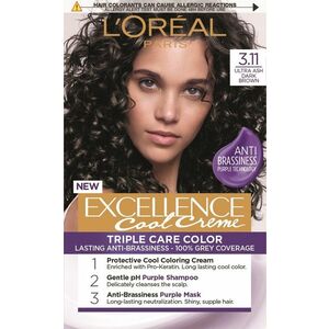 L´Oréal Paris Permanentní barva na vlasy Excellence Cool Creme 4.11 Ultra popelavá hnědá obraz