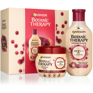 Garnier Dárková sada posilující péče pro slabé a lámající se vlasy Botanic Therapy Ricinus Oil & Almond obraz