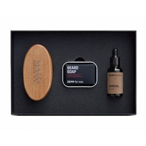 Zew The Simple Lumberjack set mýdlo na vousy 85 ml + kartáč na vousy + olej na vousy 30 ml dárková sada obraz