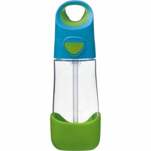 B.Box Bottle with Straw láhev s brčkem Blue Green 450 ml obraz