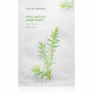 NATURE REPUBLIC Real Nature Tea Tree Mask Sheet plátýnková maska s čisticím efektem pro problematickou pleť 23 ml obraz