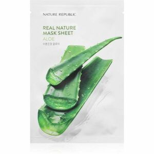 NATURE REPUBLIC Real Nature Aloe Mask Sheet hydratační plátýnková maska se zklidňujícím účinkem 23 ml obraz