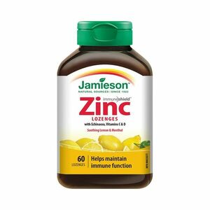 Jamieson Zinek s vitamíny C a D3 s příchutí citronu a máty 60 pastilek obraz