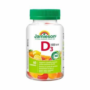 Jamieson Vitamín D3 Gummies 1000 IU 60 želatinových pastilek obraz