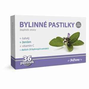 MEDPHARMA Bylinné pastilky bez cukru šalvěj 36 ks obraz