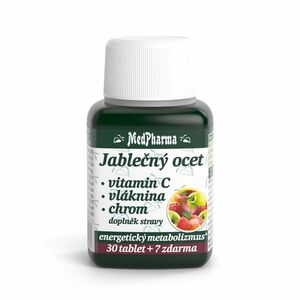 MEDPHARMA Jablečný ocet + vláknina + vitamin C + chrom 37 tablet obraz