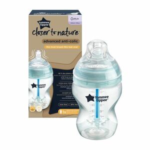 TOMMEE TIPPEE CTN Kojenecká lahev ADVANCED ANTI-COLIC pomalý průtok 0m+ 260 ml obraz