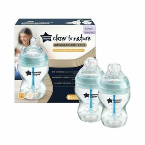 TOMMEE TIPPEE CTN kojenecká lahev ADVANCED ANTI-COLIC pomalý průtok 260 ml 0m+, 2 ks obraz