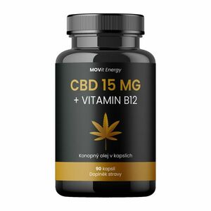 MOVIT ENERGY Konopný olej 15 mg CBD + Vitamin B12, 90 kapslí obraz