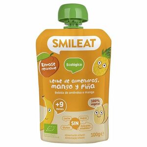 SMILEAT BIO kapsička mandlové mléko, jablko, ananas, mango a banán 9M+ 100 g obraz