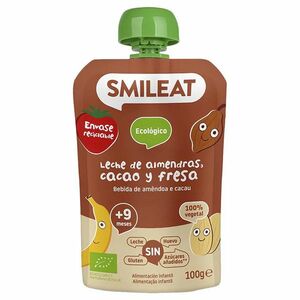 SMILEAT BIO kapsička mandlové mléko, jablko, banán, jahoda, rýže a kakao 9M+ 100 g obraz