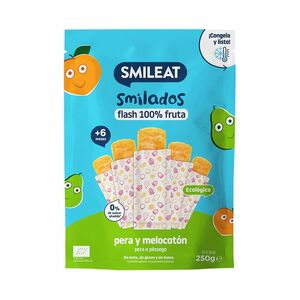 SMILEAT BIO 100% ovocné zmrzlinky k zamražení hruška & broskev 5ks 6M+ 250 g obraz