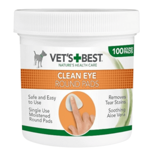 VET´S BEST Clean Eye Round Pads, Čistící utěrka na okolí oči pro psy 100 ks obraz