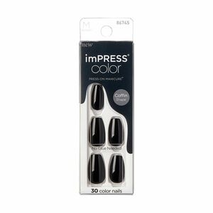 KISS Samolepící nehty imPRESS Color MC All Black 30 ks obraz