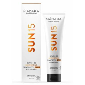 MÁDARA Třpytivý opalovací BB krém na tělo a obličej SPF 15 Beach BB (Shimmering Sunscreen) 100 ml obraz