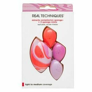 Real Techniques Berry Pop Miracle Complexion Sponge + 3 Sponge Minis houbička na make-up obraz