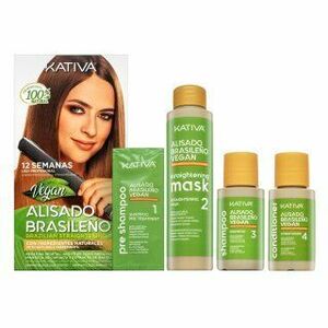 Kativa Brazilian Straightening Vegan Kit sada s keratinem pro narovnání vlasů 225 ml obraz