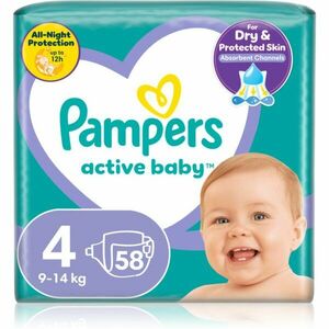 Pampers Active Baby Size 4 jednorázové pleny 9-14 kg 58 ks obraz