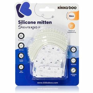 Kikkaboo Savanna Silicone Mitten rukavice s kousátkem 0 m+ Grey 1 ks obraz