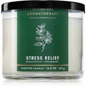 Bath & Body Works Stress Relief Eucalyptus & Spearmint vonná svíčka 411 g obraz