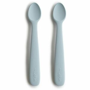 Mushie Silicone Feeding Spoons lžička Powder Blue 2 ks obraz