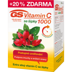 GS Vitamin C1000 + šípky 120 tablet obraz