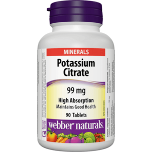 WEBBER NATURALS Draslík - Potassium Citrate 99mg 90 tablet obraz