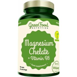 GREENFOOD NUTRITION Magnesium Chelate + Vitamin B6 90 kapslí obraz