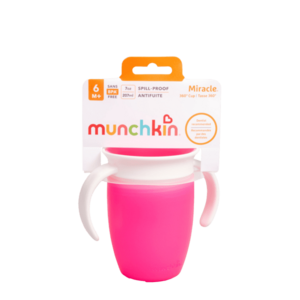 MUNCHKIN Juniorský netekoucí hrneček 360°s oušky, 12m+, růžový 207 ml obraz