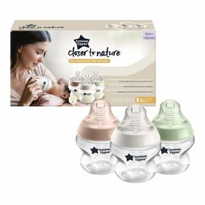 TOMMEE TIPPEE CTN Kojenecká Lahev ANTI-COLIC Pomalý Průtok 150 ml 0m+, Různé Barvy 3 ks obraz