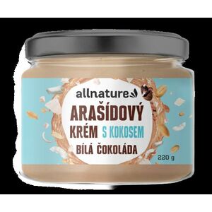 ALLNATURE Arašídový krém s bílou čokoládou a kokosem 220 g obraz