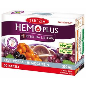 TEREZIA Hemoplus+Kyselina listová vhodné pro těhotné 60 kapslí obraz