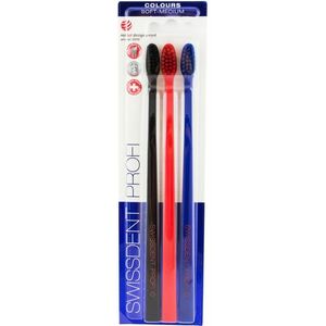 SWISSDENT Colours Trio Soft - Medium / black&black, light red&red, black&red obraz