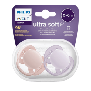 PHILIPS AVENT Šidítko Ultrasoft Premium neutral 0-6m dívka 2 ks obraz