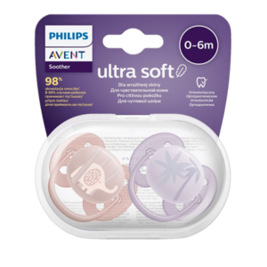 PHILIPS AVENT Šidítko Ultrasoft Premium Zvířátko 0-6m dívka 2 ks obraz