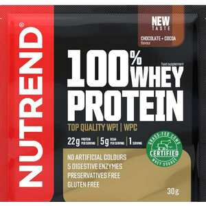 NUTREND 100% Whey 100% Whey Protein čokoláda/kakao Čokoláda ramů 30 g obraz