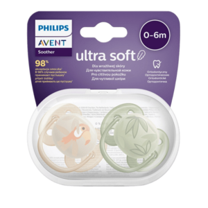 PHILIPS AVENT Šidítko Ultrasoft Premium Zvířátko 0-6m chlapec 2 ks obraz